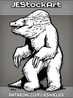 Smiling Monitor Sloth Lizard on Back Legs by Jeshields