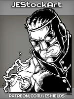 Portrait of Electric Powered Man with Curly Hair by Jeshields