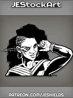 Telepath with Glowing Eye Touches Her Temple by Jeshields