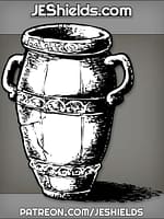 Tall Cracked Vase Urn Pot with Decorative Filigree by Jeshields