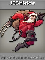 Jumping Santa with Claws and Sack by Jeshields