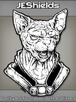 Hairless Furless Egyptian Feline Mutant Cat Portrait by Jeshields