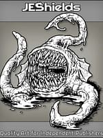 Slimy Dungeon Creature with Many Teeth by Jeshields