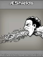 Man with Dark Hair Vomits Violently by Jeshields