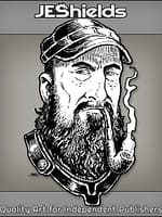 Portrait of Freckled Man with Beard and Pipe by Jeshields