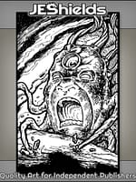 Galactic Head with Tendrils Destroys Planet by Jeshields