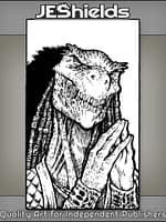 Reptile Lizard Dino Man with Dreads by Jeshields