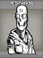 Paranoid Android with Slit Eyes and Vest by Jeshields