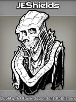 Skeletal Triclops Alien with Fanged Tendril by Jeshields