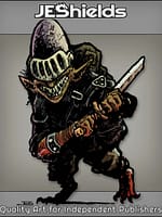 Dirty Hairy Goblin in Helm with Broken Sword by Jeshields and Ben Soto
