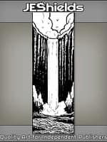 Simple Waterfall Over Cliffs Under Clouds by Jeshields