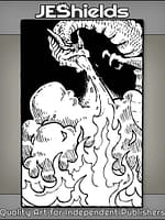 Long Horned Dragon Spits Flames of Fire by Jeshields