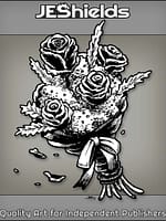 Bouquet of Dark Roses and Falling Petals by Jeshields