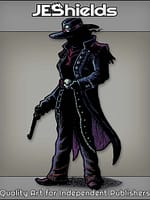 Mysterious Gun Fighter with Skulls in Shadow by Jeshields and Ben Soto