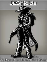 Mysterious Gun Fighter with Skulls in Shadow by Jeshields