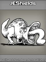 Bug-Eyed Dinosaur Monster with Long Tongue by Jeshields