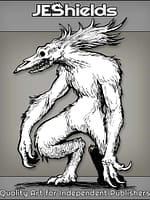 Wendigo Yeti Monster with Long Skull Head by Jeshields