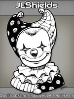 Friendly Clown Face with Starry Eyes and Bells by Jeshields