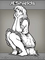 Young Woman Daydreams on Rock by Jeshields