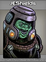 Helmed Alien Juggernaut Warrior Man without Nose by Jeshields and Ben Soto