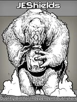 Large Troll with Deer in Glass Jar by Jeshields