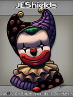 Friendly Clown Face with Starry Eyes and Bells by Jeshields and Juan Gutierrez