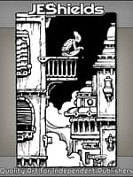 Lonely Alien Drops Item in Future City by Jeshields