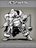 Big Bald Bearded Viking with Flail Mace by Jeshields