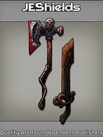 Carved Skull Ax and Wooden Sword by Jeshields and Juan Gutierrez