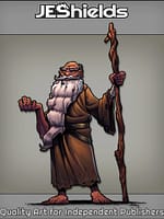 Wise Old Man with Long Beard and Staff by Jeshields and Juan Gutierrez