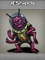 Triple Eyed Alien with Four Arms in Helmet by Jeshields and Juan Gutierrez