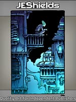 Lonely Alien Drops Item in Future City by Jeshields and Juangutierrez