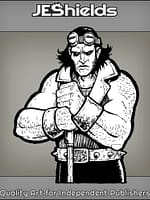 Sleeveless Barbarian with Cuffs and Goggles by Jeshields