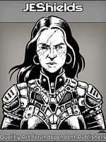 Armored Mercenary Female with Hoops by Jeshields