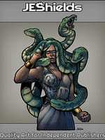 Muscled Medusa Gorgon with Python Hair by Jeshields and Juan Gutierrez