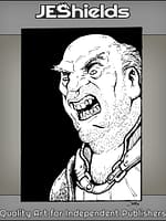 Angry Balding Man with Buckled Collar by Jeshields