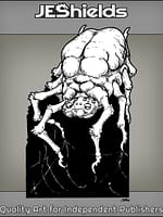 Bulbous Brain Spider with Web by Jeshields