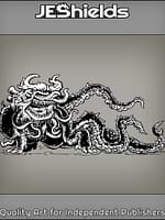 Monstrous Horned Beast with Tentacles by Jeshields