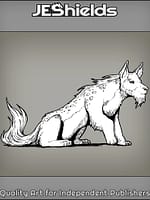 Spotted Long Haired Stoic Dog by Jeshields