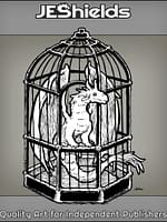 Tiny Happy Dragon Inside a Cage by Jeshields