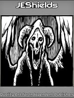 Winged Skull Death Angel with Horns by Jeshields