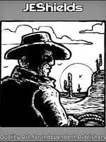 Western Cowboy with Rope and Setting Sun by Jeshields