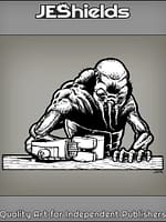 Bug Creature With Mechanical Arm at Bar by Jeshields