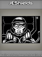 Spaceman with Helmet Sitting in Chair by Jeshields