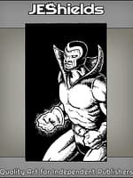 Superhero with Glowing Fists and High Collar by Jeshields