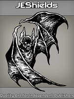 Bat with Open Wings by Jeshields