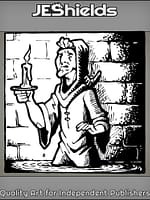 Hooded Man with Candle in Sewer by Jeshields