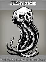 Skull with Octopus Squid Tentacles by Jeshields