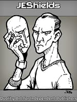 Angry Actor with Sad Mask by Jeshields