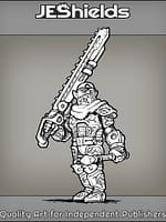 Armored Battle Mage Holding Chain Sword by Jeshields